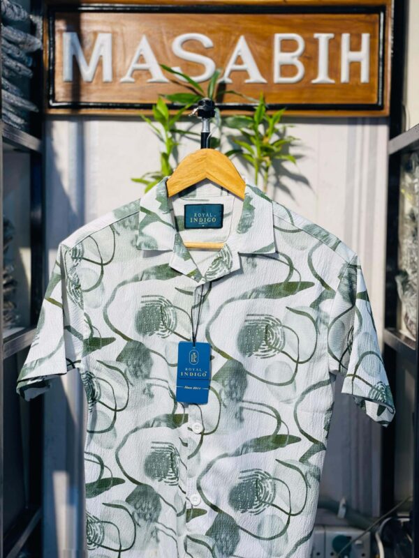 Mens Cuban Collar Half Shirt