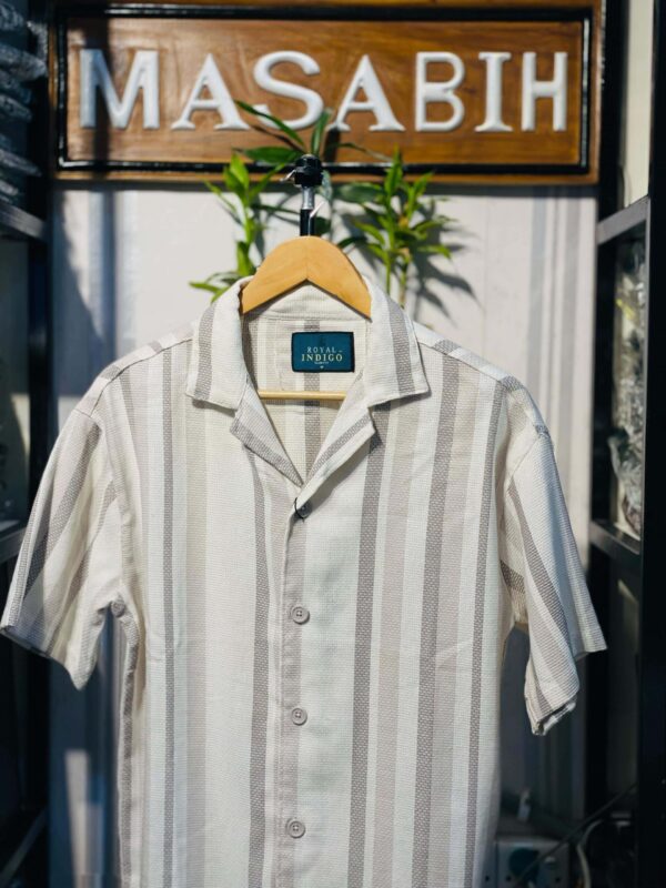 Mens Cuban Collar Half Shirt