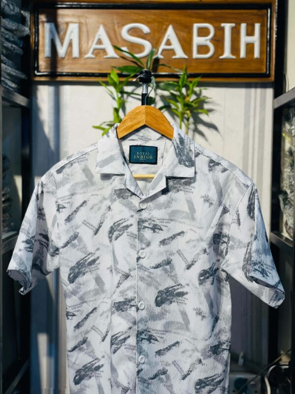 Mens Cuban Collar Half Shirt