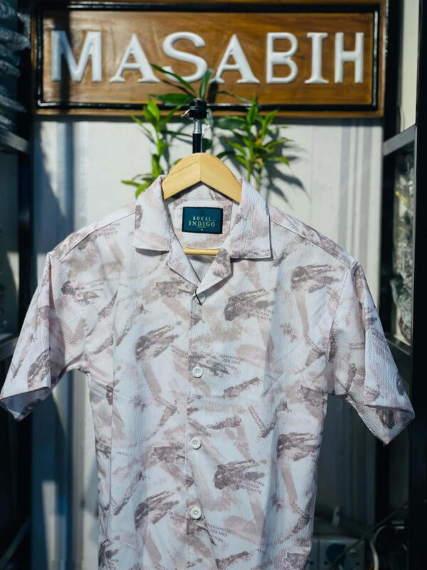 Mens Cuban Collar Half Shirt