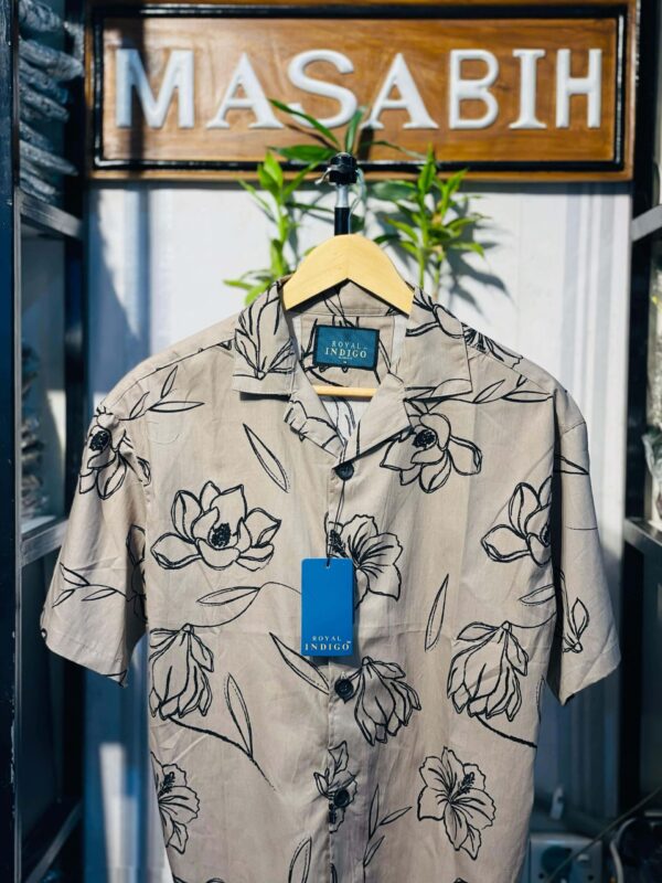 Mens Cuban Collar Half Shirt