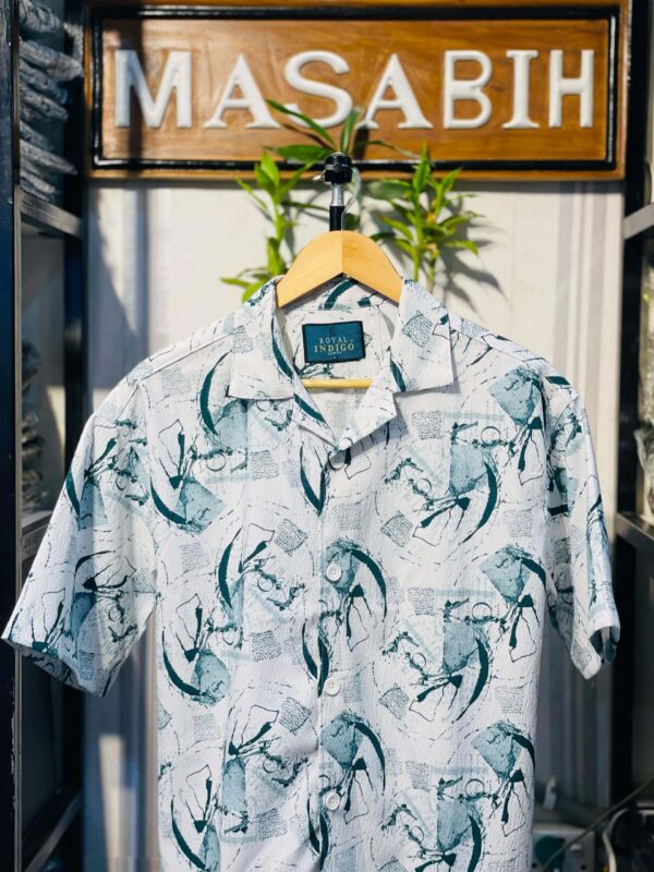 Mens Cuban Collar Half Shirt