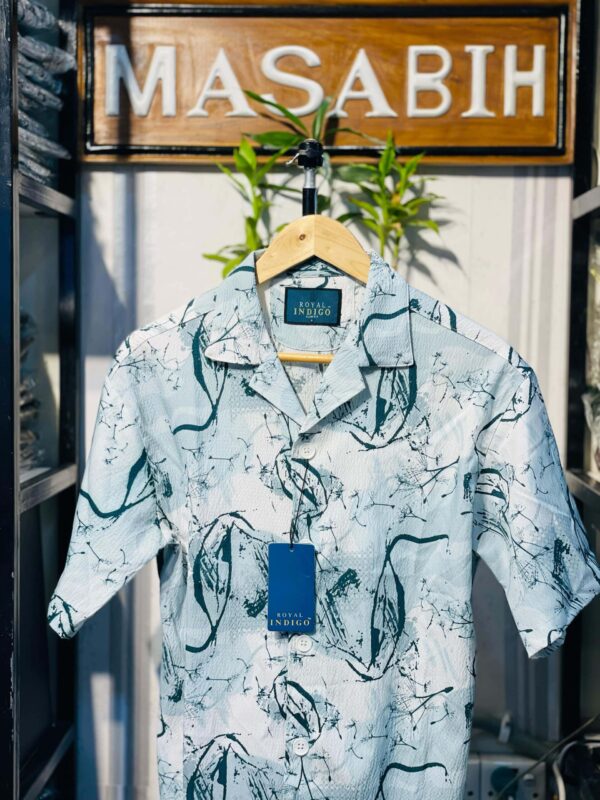 Mens Cuban Collar Half Shirt