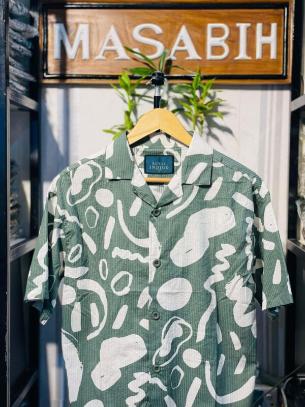 Mens Cuban Collar Half Shirt