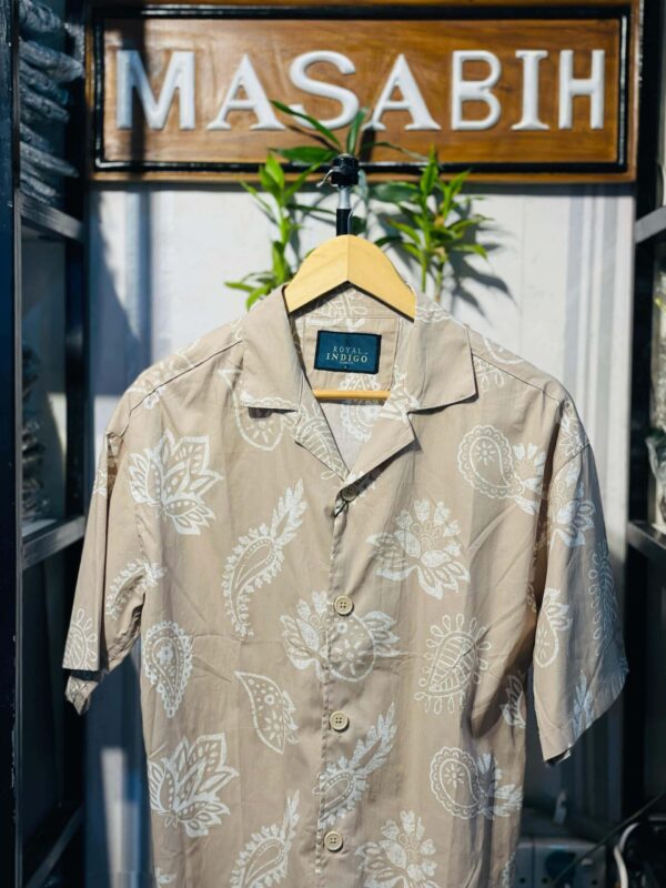 Mens Cuban Collar Half Shirt