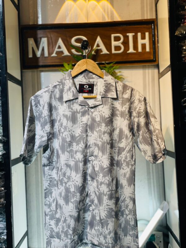 Mens Cuban Collar Half Shirt