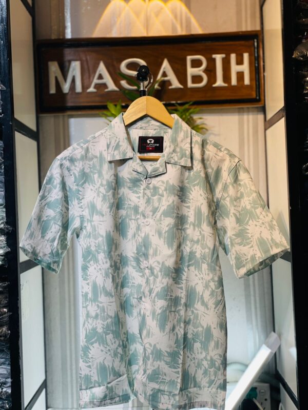 Mens Cuban Collar Half Shirt