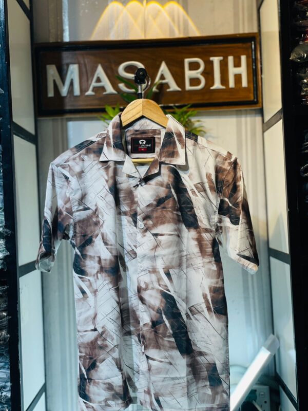 Mens Cuban Collar Half Shirt