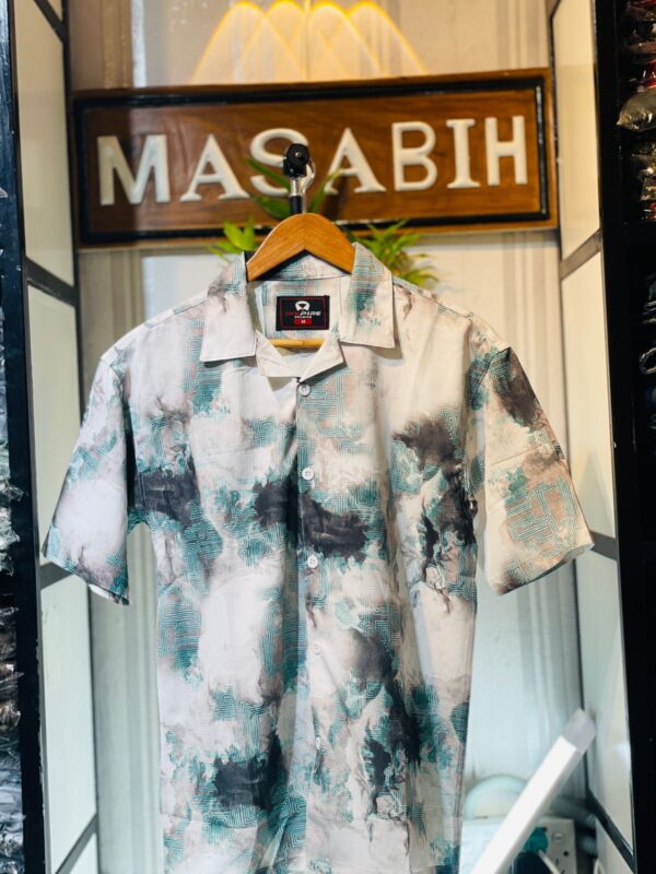 Mens Cuban Collar Half Shirt