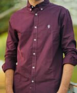 Premium Oxford Cotton Dark Maroon Shirt