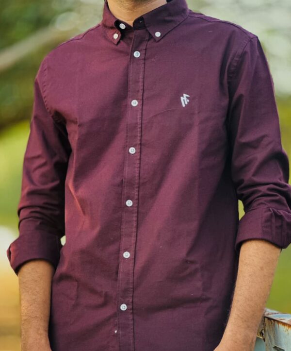 Premium Oxford Cotton Dark Maroon Shirt