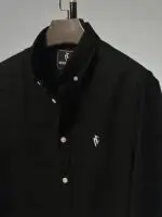 Premium Oxford Cotton Black Shirt - Image 2