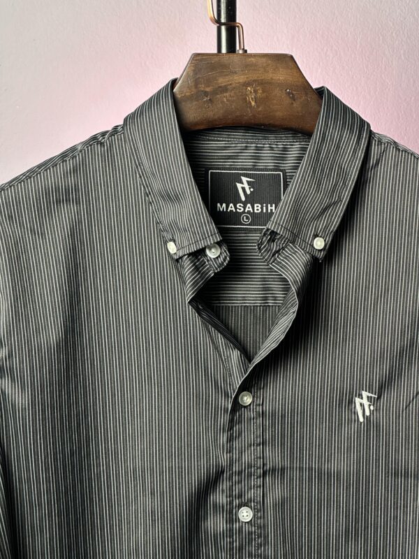 Premium Stripe Poplin Shirt (black)2