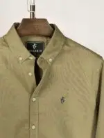 Premium Oxford Cotton Olive Colour Shirt - Image 4