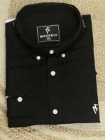 Premium Oxford Cotton Black Shirt - Image 3