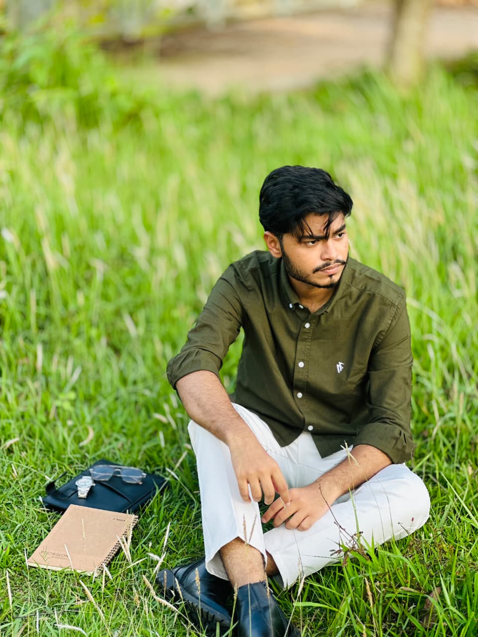 OLIVE 2 Premium Oxford Cotton Dark Olive Shirt - Image 1