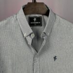 Premium Stripe Poplin Shirt(grey)1