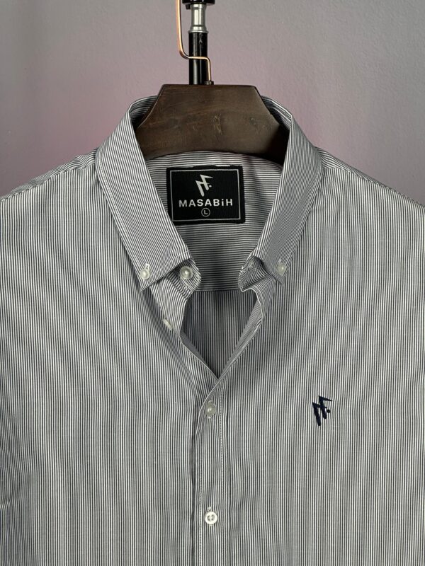 Premium Stripe Poplin Shirt(grey)1