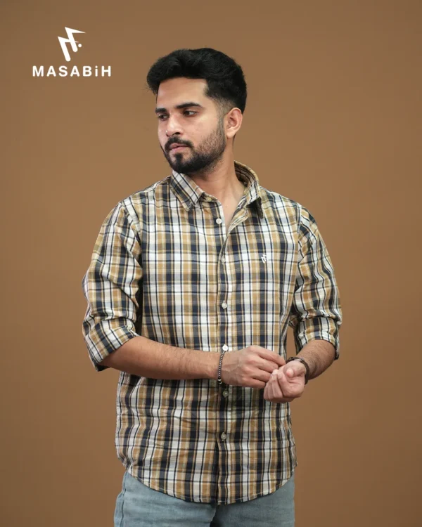 Check Cotton Light Brown