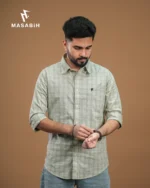 Check Cotton Grey Olive