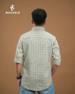 Check Cotton Grey Olive - Image 2