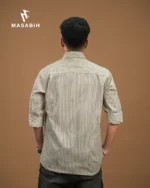 Stripe Cotton Pale Silver - Image 2