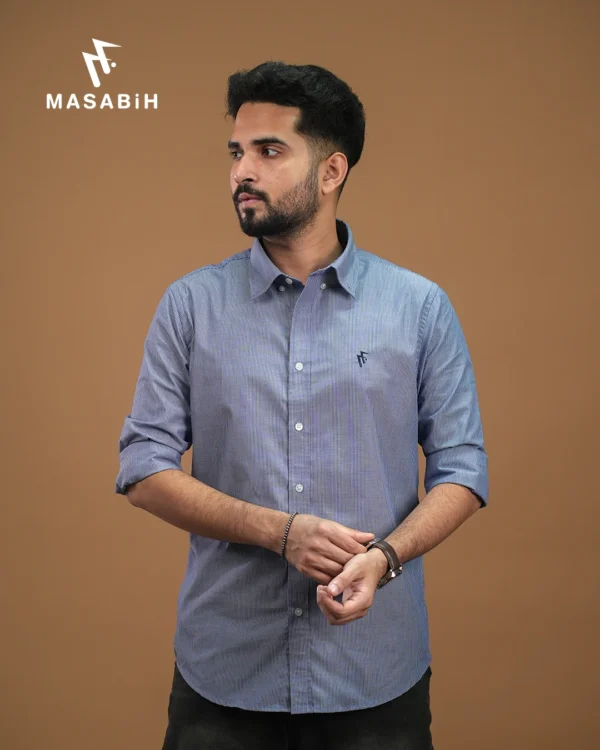 Stripe Cotton Bluish Grey