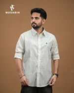 Stripe Cotton Pastel Grey - Image 3