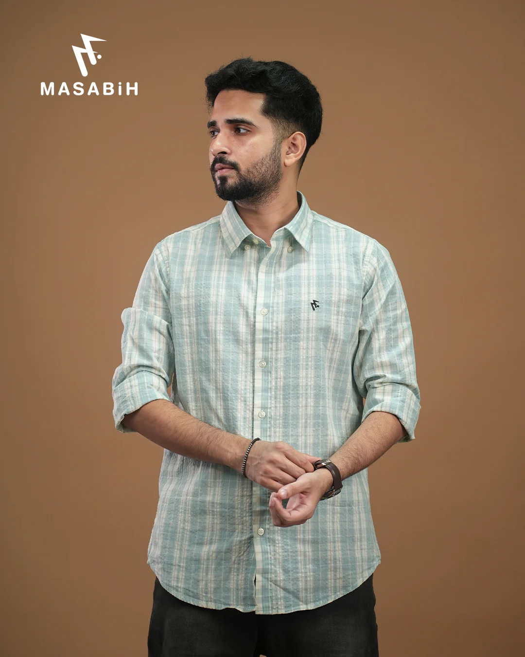 Masabih_Shirt-photos-33.1 Check Cotton Nebula - Image 1
