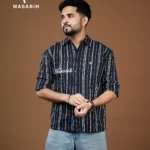 Boxy Fit Cotton Blue and White