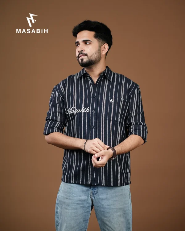 Boxy Fit Cotton Blue and White